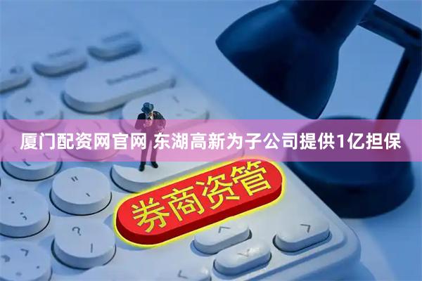 厦门配资网官网 东湖高新为子公司提供1亿担保