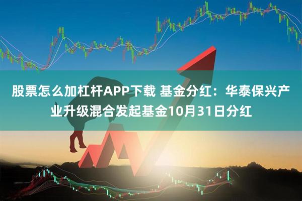 股票怎么加杠杆APP下载 基金分红:华泰保兴产业升级混合发起基金10月31日分红